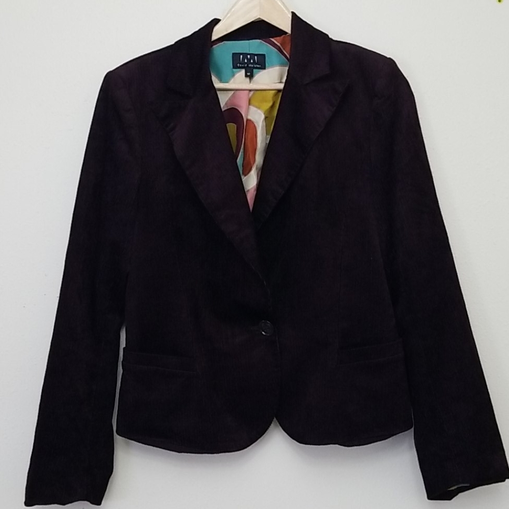 David Meister Brown Corduroy Blazer Size 12